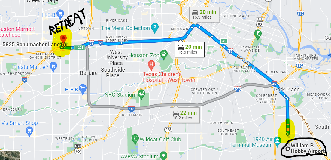 Airport to retreat center